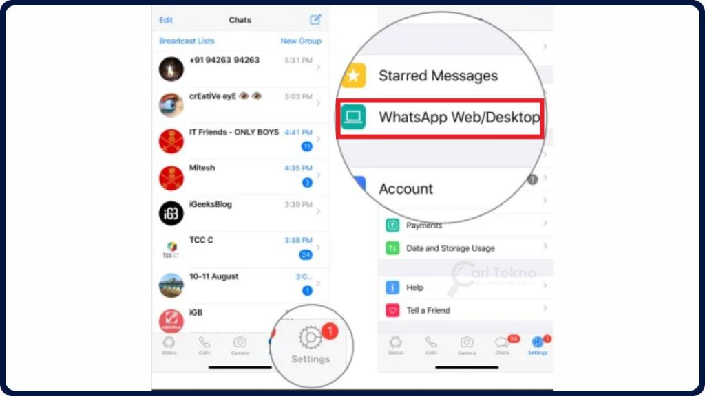 pilih whatsapp web / desktop